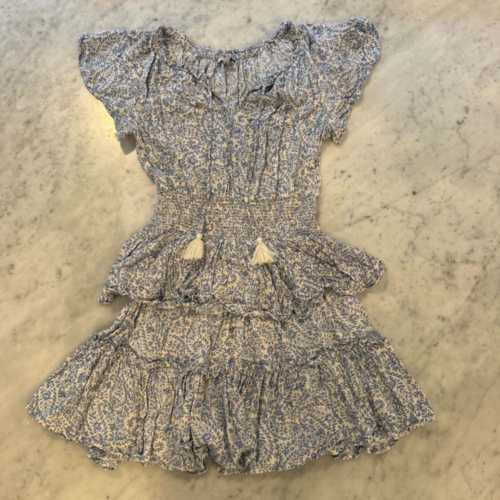 Patrons of Peace Blue and White Floral Tiered Dress